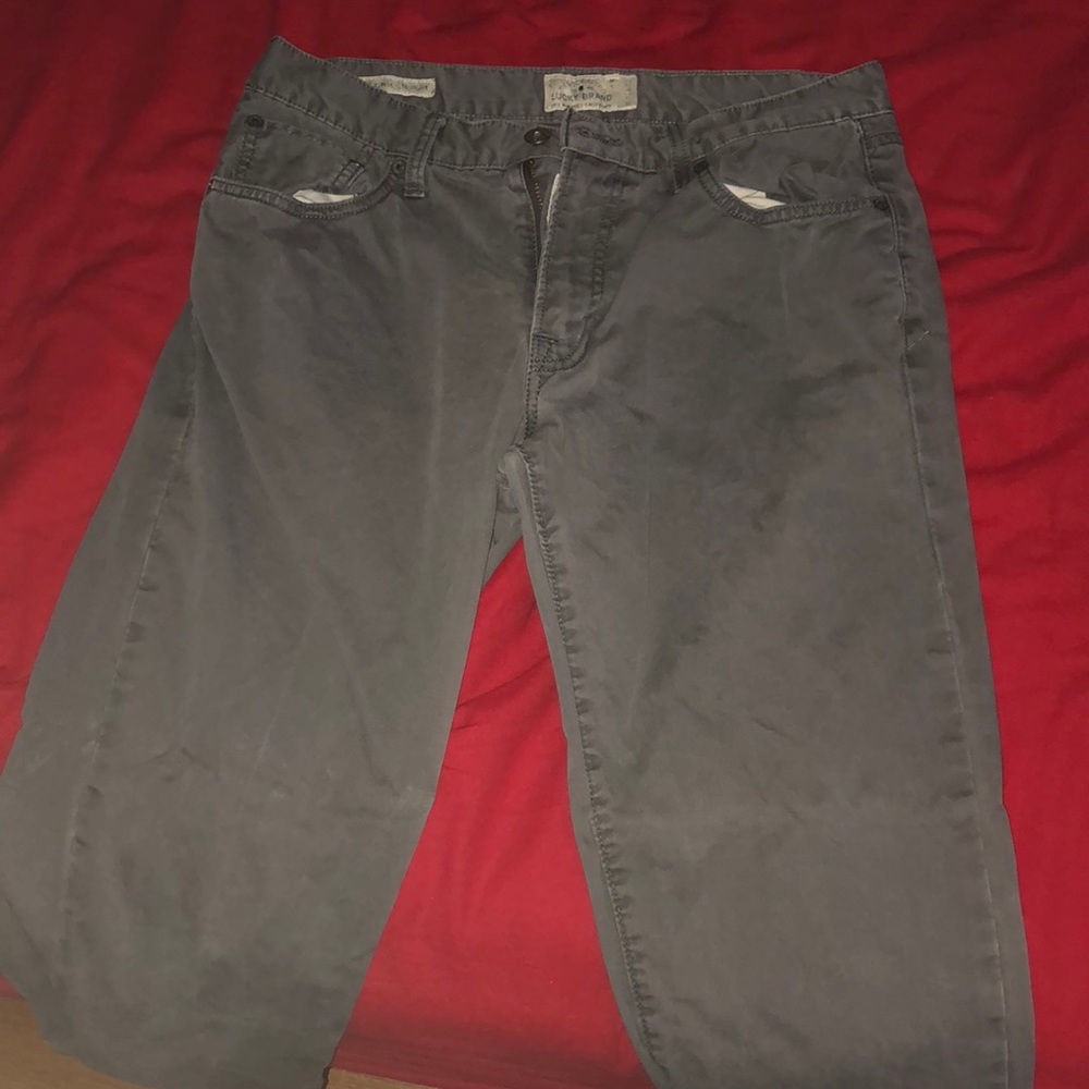 Charcoal colored lucky brand jean/chinos